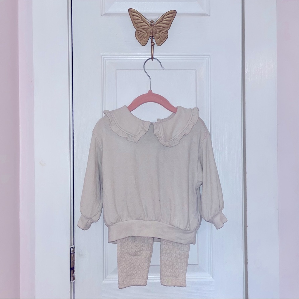 Old Navy toddler 12-18 month beige top and leggings